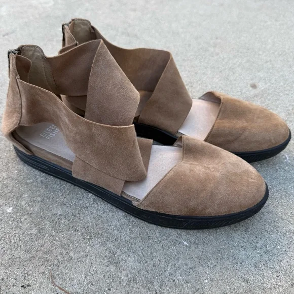 Eileen Fisher suede sandals carver criss cross preloved size 8.5 - Picture 7 of 8